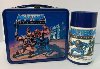 1983 He - Man And The Masters Of The Universe Vintage Metal Lunchbox W/ Thermos