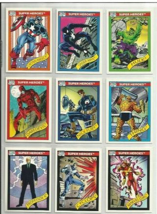 1990 Marvel Universe: Series 1 (impel) Complete Set Of 162 " Base Cards " (1 - 162)