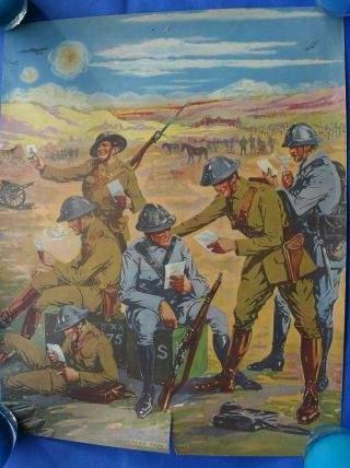 Vintage 1918 Wwi News From Home Poster Print James Jas Lee Ww1 16 " X20 "