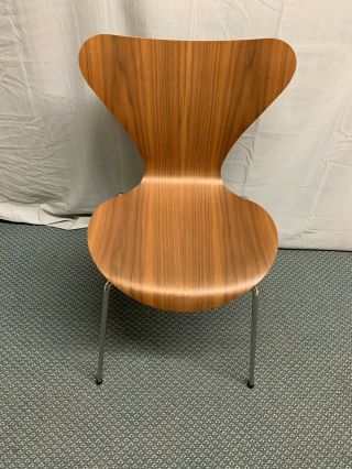 Mid Century Modern Walnut Wood Chair Fritz Hansen Designer Arne Jacobsen Denmark