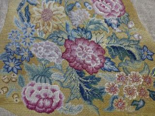 Antq Victorian Edwardian Needlepoint Chair Seat Cover English Country House (4)