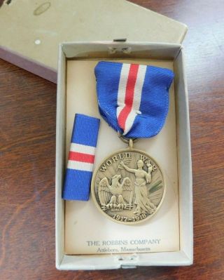 State Of Connecticut World War 1 Ww1 Service Medal 1917 - 1918 W Ribbon Pin