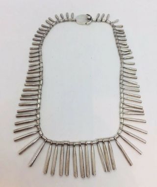 Manuel Porcayo Figueroa Hecho A Mano Mexican Sterling Silver Needle Necklace