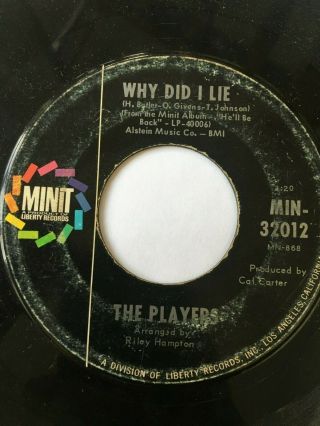 Northern Soul 45/ Players " Why Did I Lie " Hear