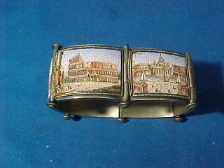 19thc Victorian Era Micro Mosaic Bracelet W 6 Scenes Of Rome