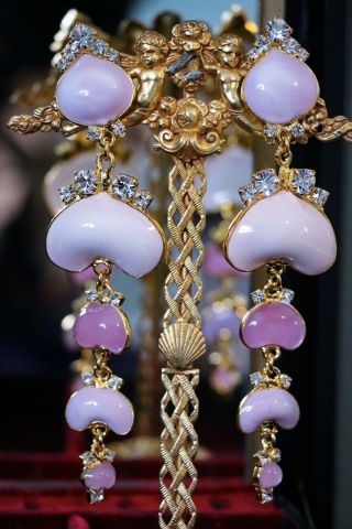 Chris Crouch ' s Moans Couture Chandelier Poured Glass Heart Earrings PRE - ORDER 2