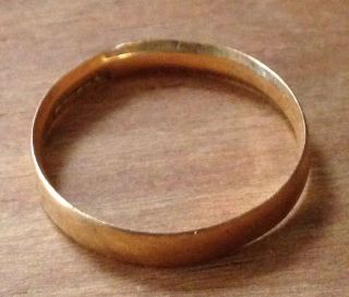 Vtg/antique 18k Gold Wedding Band Ring - - 2.  5 - 2.  6 Grams With Crown Emblems