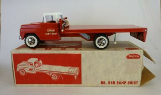 Vintage 1963 Tonka Ramp Hoist Rollback Flatbed Tow Truck No.  640