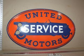 Rare 36 " United Motor Service Dealer Garage Porcelain Metal Neon Sign Skin Gas