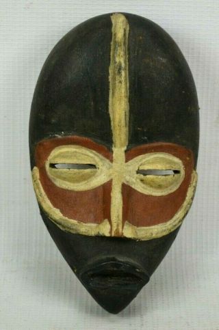 Vintage Small African Tribal Mask Carved Wood Wall Hanging Face Sculpture 7 "