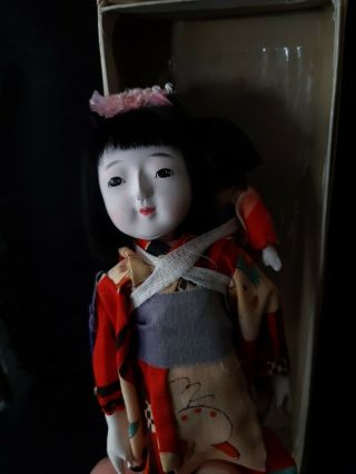 Vintage Asian Japanese Doll Carrying Baby 2