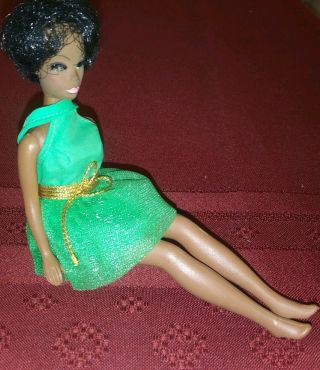 Vintage Miniature Black African American Doll Bendable,  Moving Head,  Arms,  Legs