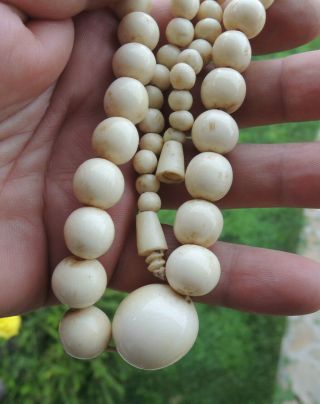 Antique French Necklace Beads Graduated 21 1/2 Inches Long