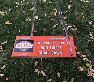 Vintage Stihl Chainsaw Advertising Sign / Stand - Rare - 1950 - 1960’s