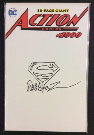Superman Action Comics 1000 Blank Var Sketch & Signed Jose Luis Garcia - Lopez