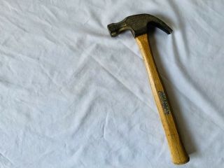 Vintage Stanley Oh 12 100 Plus 13 Oz.  Curved Claw Hammer Decal Tool