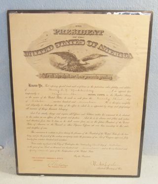 1917 Presidential Appointment Document Signed By Secretary Of War W.  M.  Ingraham