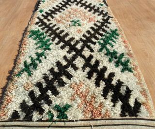 Old Authentic Azilal Moroccan Rug Wool Beni Ourain Vintage Carpet 5 ' 6 