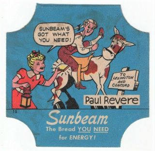 Sunbeam - Fairy Tales Bread End Label - Little Miss Sunshine - Paul Revere