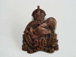 Canada Ww1 Cef Cap Badge The 216th Battalion " Toronto Bantams "