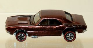Dte 1968 Hot Wheels Redline 6208 Metallic Brown Custom Camaro W/brown Interior