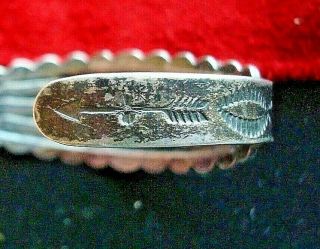 Vintage Fred Harvey Era Old Pawn Navajo Sterling Silver Turquoise Cuff Bracelet 3