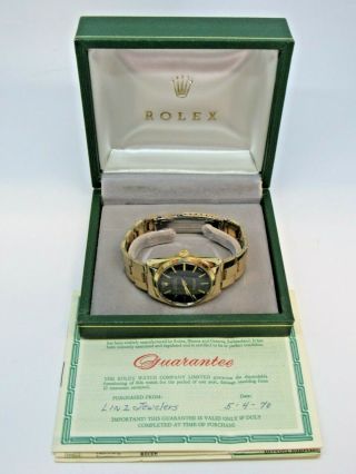 Rolex Oyster Perpetual Date 1500 Steel Yellow Gold Black Dial Year 1970