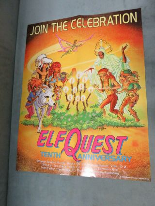 Vintage 1988 Elfquest Promo Poster 22 " X 17 " -