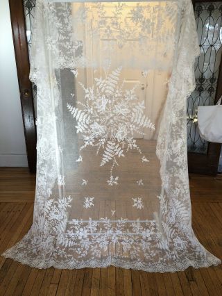 Antique Lace - Circa 1880 - 1900,  Large Ornate Lace Bedspread
