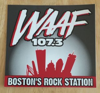 Waaf 107.  3 Fm Radio Station Sticker Boston Rock Station