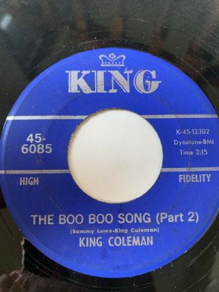 Soul Funk 45/ King Coleman " The Boo Boo Song Pt 2 " Hear