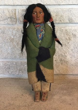 Vintage Skookum Indian Native American Doll 11.  5 " Has Label