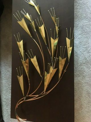 Vintage Curtis C Jere Metal Wall Sculpture Wall Art 1983 Signed 47”