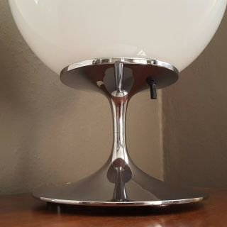 Vtg Bill Curry Table Lamp Stemlite Design Line Tulip Base Egg Shaped Gloss Globe 3
