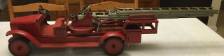 Antique 1920 Buddy L Aerial Extension Ladder Fire Truck Pressed Steel