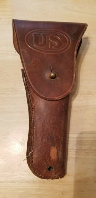 Ww1 Us Army 1911 Colt 45 Holster Dated 1917 Warren Leather Goods Co W.  E.  H.
