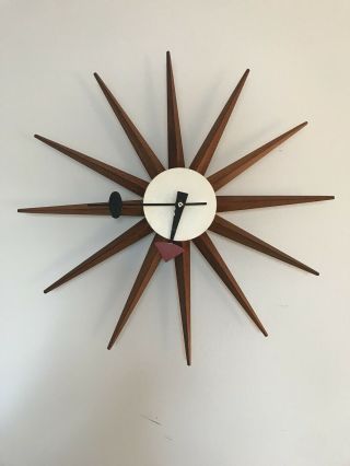 1950s Mid Century Modern George Nelson For Howard Miller Wall Clock 19 "