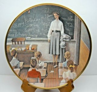 1984 Norman Rockwell " The School Teacher " Collector Plate