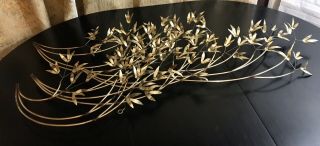 Brutalist Sculpture Metal Wall Art Signed By Curtis C.  Jere 1982 Blowing Bamboo