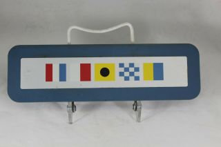 Vintage Ibm Blue Resin Think Sign Wall Plaque - Nautical Flags For Thomas Watson