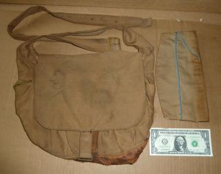 Vintage Wwi Army Bag,  Letaka Paris,  Brevete Sgdg,  Haversack,  Musette,  Dough Boy Drawi