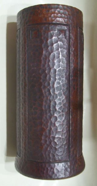 Arts And Crafts Hand Hammered Copper Vase By Rb Reitz