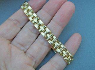 14k Yellow Gold Basket Weave Stampato Bracelet