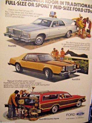 1978 Ford Ltd Ii - Ltd Country Squire Print Ad 9x 11 "