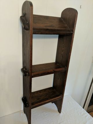 Gorgeous Antique Arts & Crafts Mission Oak 3 Shelf Pegged Bookcase 40 "