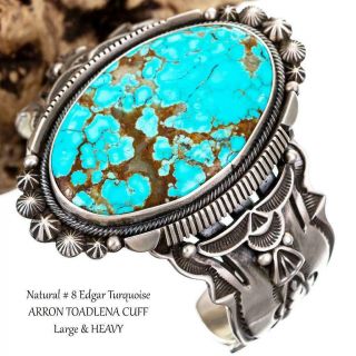 Aaron Toadlena Turquoise Bracelet Cuff Sterling Silver Rare 8 Edgar Old Pawn St