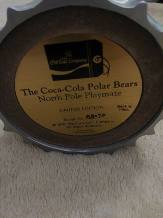 Franklin Coca - Cola Polar Bears: North Pole Playmate Glass Dome 1997 3