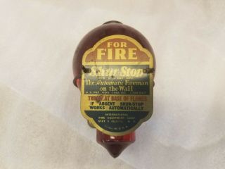 Vintage Antique Shur - Stop Glass Grenade Fire Extinguisher Usa Automatic Fireman