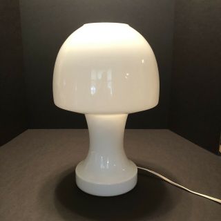 Vintage White Glass Mushroom Lamp Mid Century Modern Retro Atomic Leviton 2