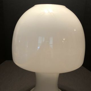 Vintage White Glass Mushroom Lamp Mid Century Modern Retro Atomic Leviton 3